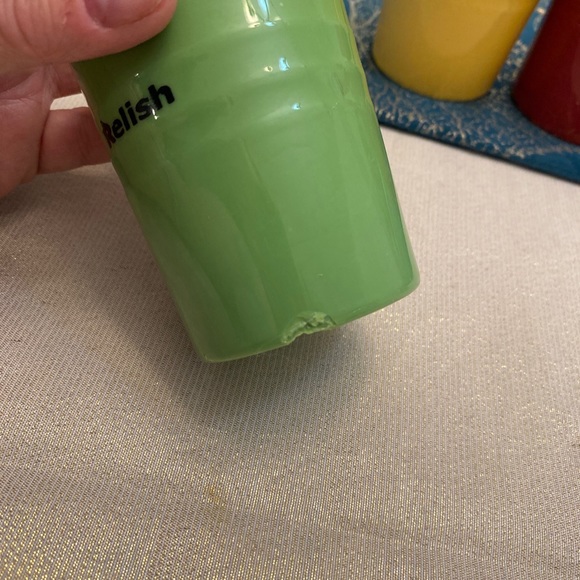 Pottery Barn BBQ 12Pc Ceramic Condiment Set Ketchup, Mustard, Relish & Mayo - Picture 5 of 12